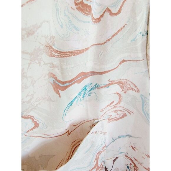 Torrid Harper 1 Shirt Top Roll Tab Sleeve Lightweight Peach Aqua Blouse 1X - Picture 6 of 7